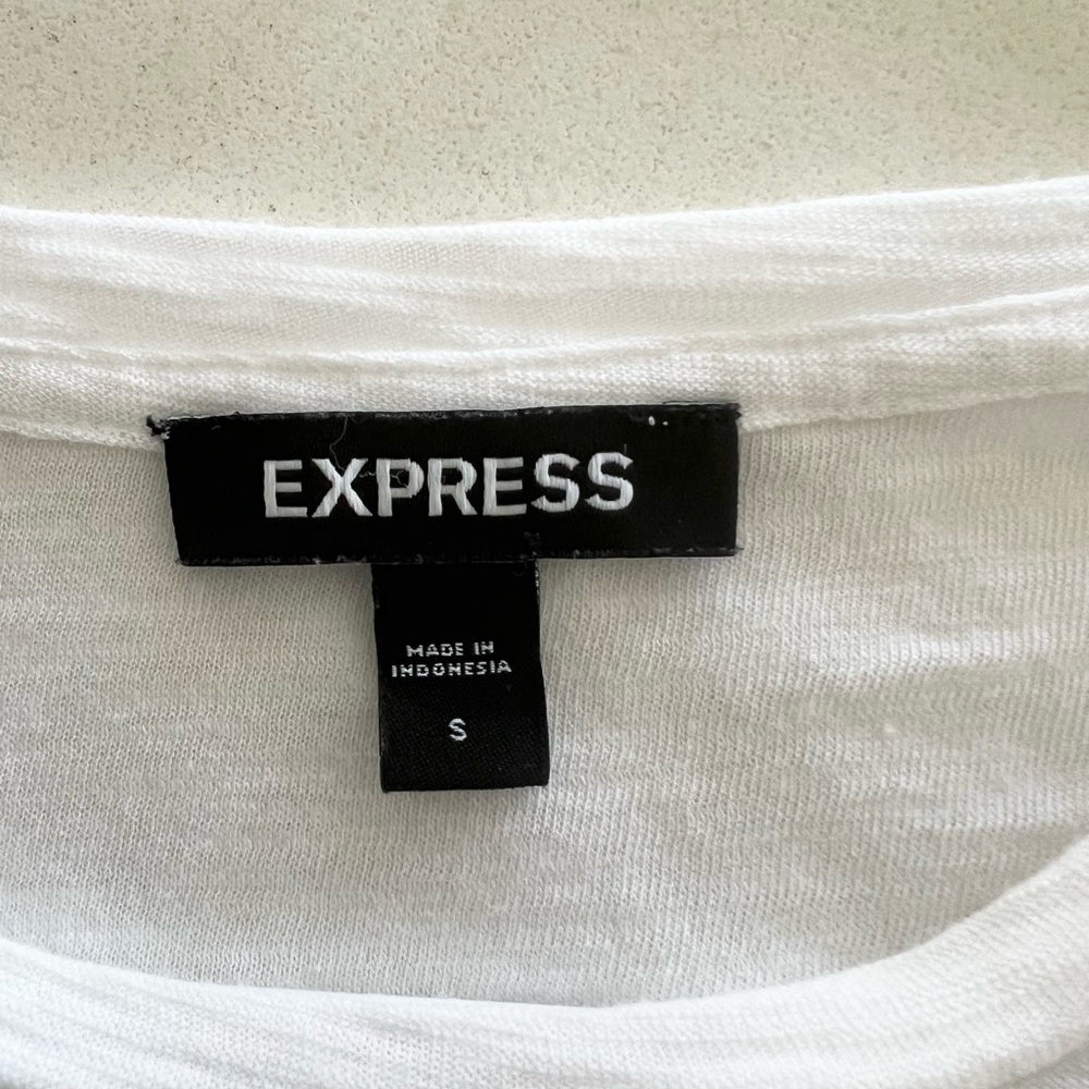 Express Cotton White Split Flutter Ruffle Sleeve … - image 3